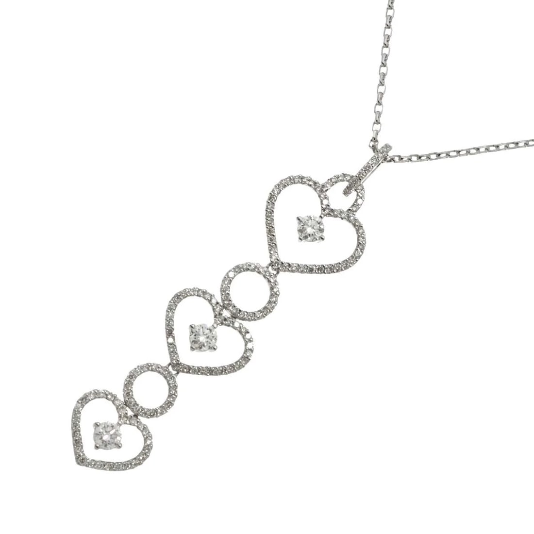DIAMOND NECKLACE WHITE GOLD 750: Diamond Necklace White Gold 750 Brand: Unbranded Type/Style: Necklace Material: 750 White Gold, Main Stone Natural Color: White Gold Size: internal circumference of the chain:17.7inch Top Charm(max):W