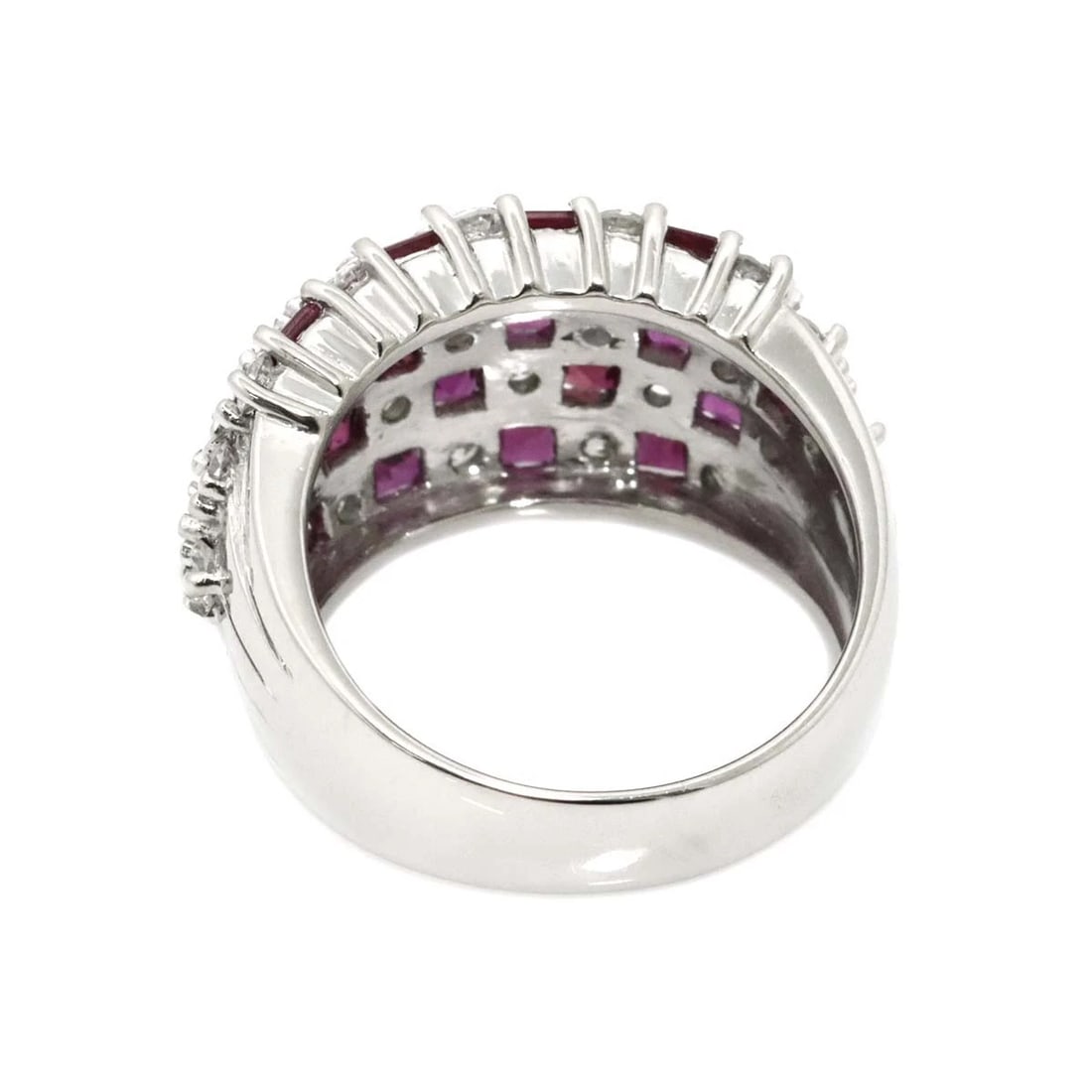 RUBY DIAMOND RING PLATINUM - 4
