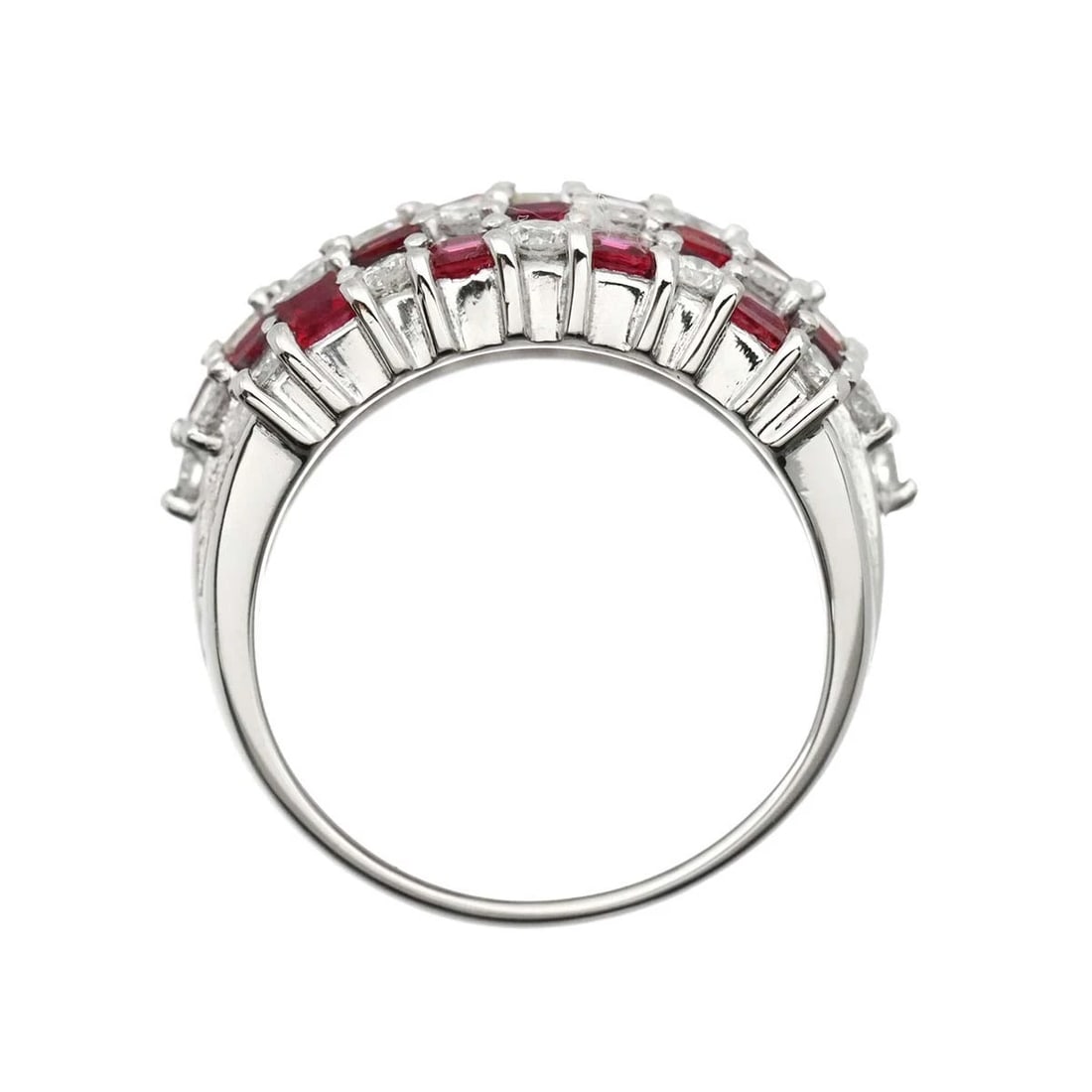 RUBY DIAMOND RING PLATINUM - 5