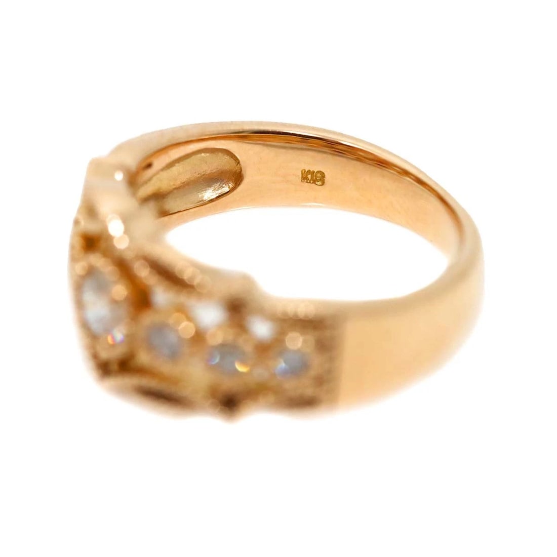 DIAMOND RING PINK GOLD 750: Diamond Ring Pink Gold 750 Brand: Unbranded Type/Style: Ring Material: 750Pink Gold, Main Stone Natural Color: Pink Gold Size: 5-5.25(US) Accessories: None Accessories Notice: When purchasing