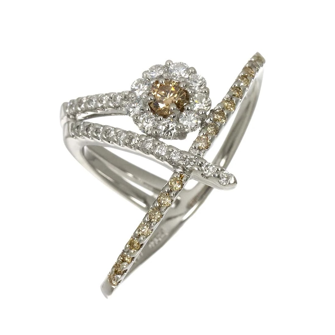 DIAMOND RING PLATINUM: Diamond Ring Platinum Brand: Unbranded Type/Style: Ring Material: Pt 900, Main Stone Natural Color: Platinum Size: 6.75-7.25(US) Accessories: None Accessories Notice: When purchasing pre-o