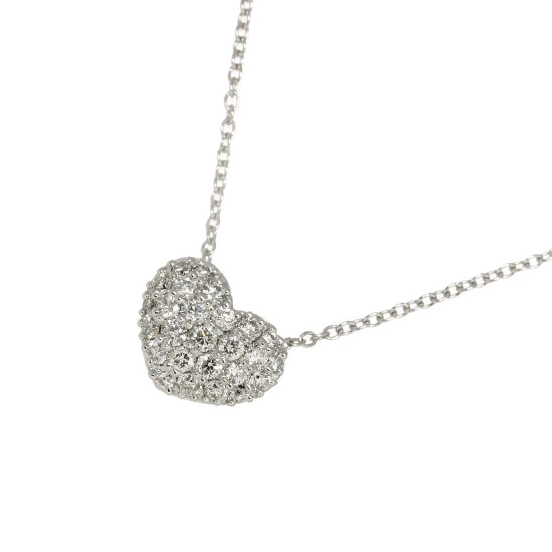 PONTE VECCHIO HEART MOTIF DIAMOND NECKLACE: Ponte Vecchio Heart Motif Diamond Necklace Brand: Ponte Vecchio Type/Style: Necklace Material: 750 White Gold, Main Stone Natural Color: White Gold Size: internal circumference of the chain:15.7inch