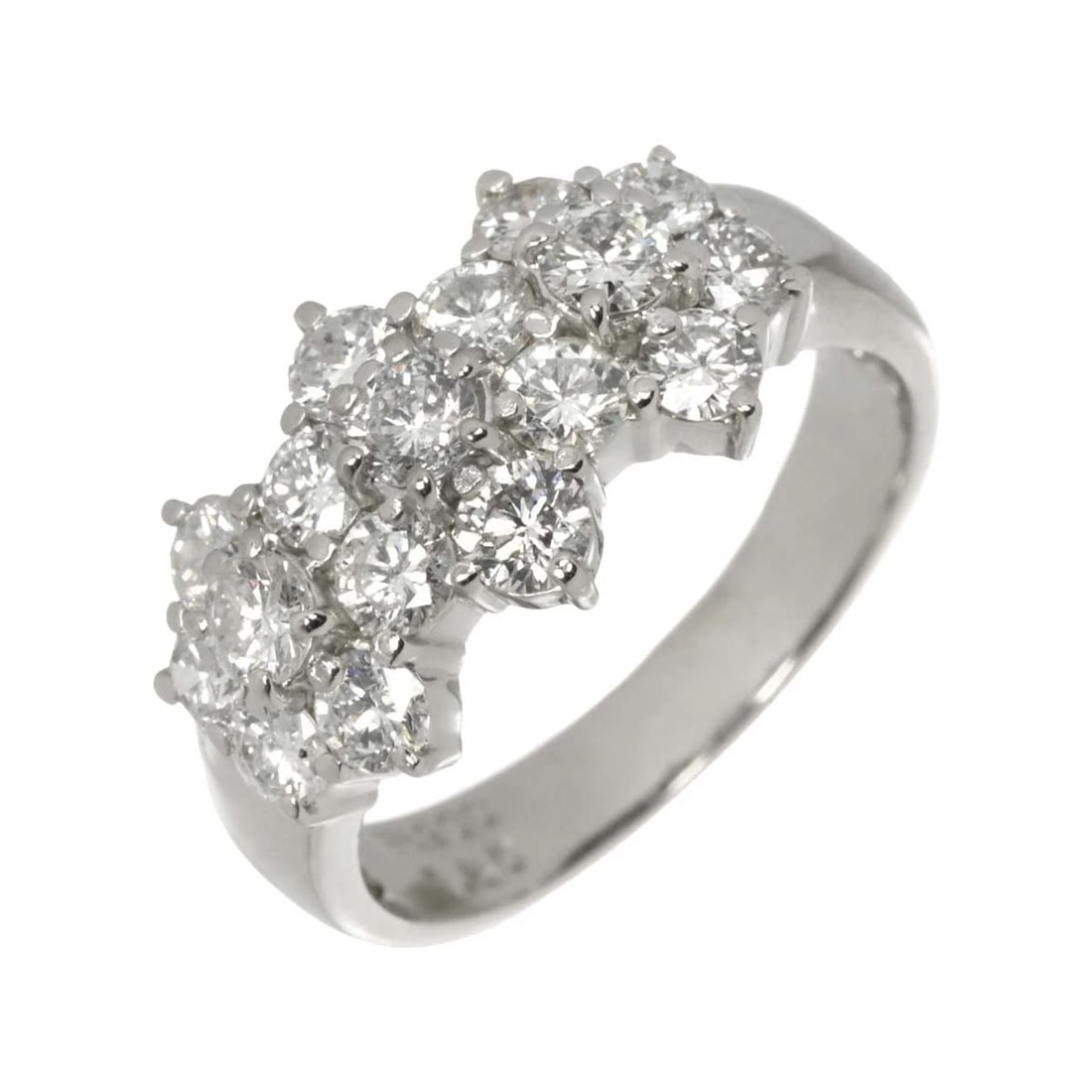 DIAMOND RING PLATINUM: Diamond Ring Platinum Brand: Unbranded Type/Style: Ring Material: Pt 900, Main Stone Natural Color: Platinum Size: 6-6.25(US) Accessories: None Accessories Notice: When purchasing pre-owne