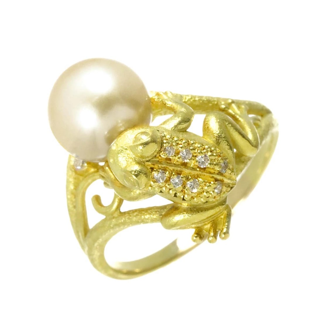 SOUTH SEA PEARL DIAMOND RING YG 750: South Sea pearl Diamond Ring YG 750 Brand: Unbranded Type/Style: Ring Material: 750 Yellow Gold, Color: Yellow Gold Size: 9.75-10(US) Accessories: None Accessories Notice: When purchasing pre-owned