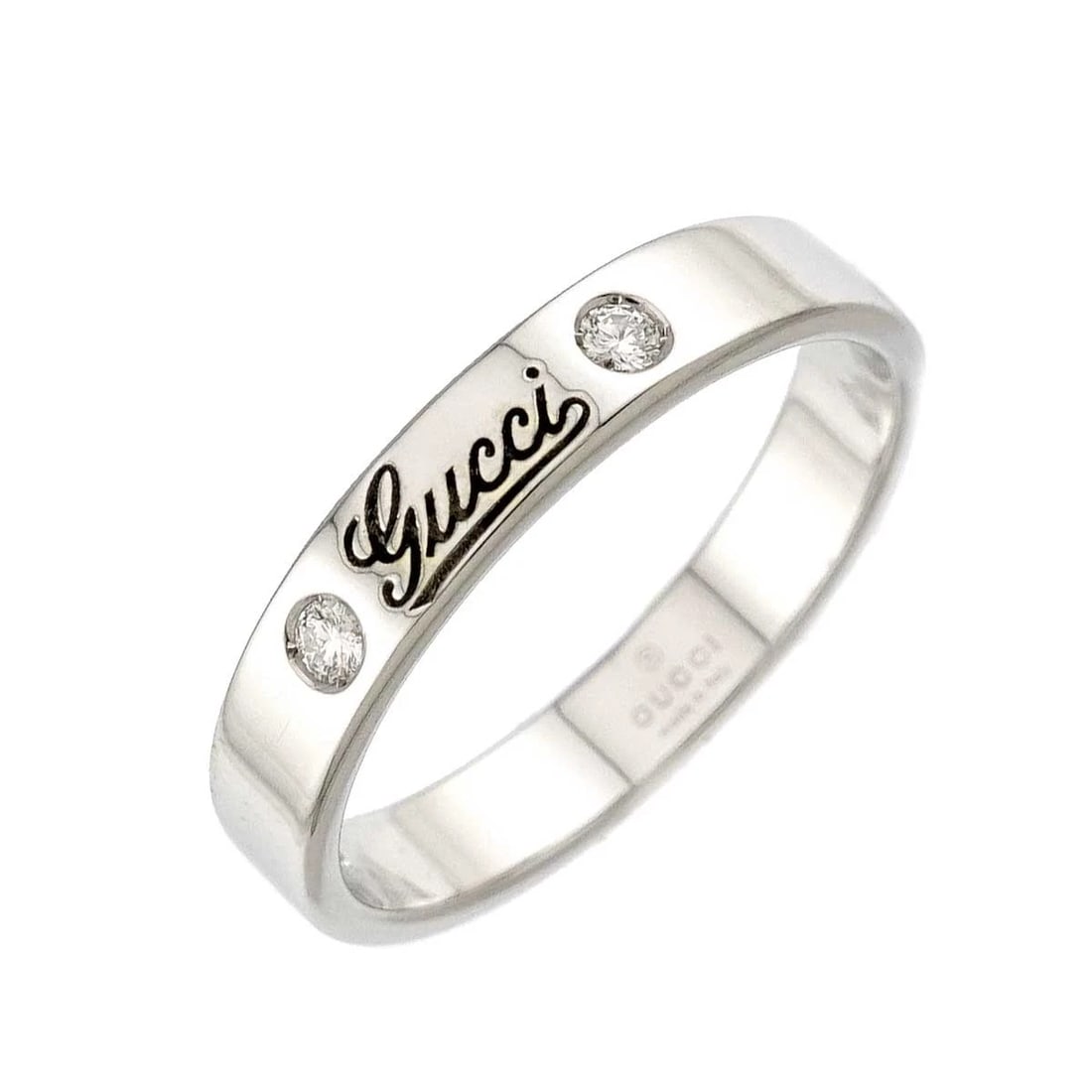 GUCCI ICON RING DIAMOND WHITE GOLD: GUCCI ICON Ring Diamond White Gold Brand: GUCCI Type/Style: Ring Material: 750 White Gold, Main Stone Natural Color: White Gold Size: 8.75-9(US) Accessories: None Accessories Notice: When