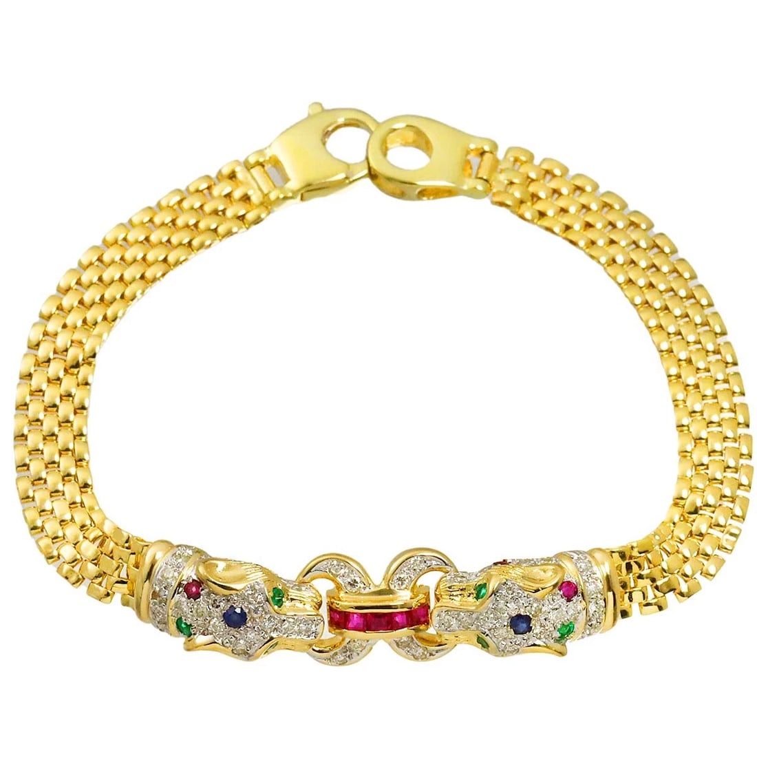 DIAMOND MULTI-STONE BRACELET YELLOW GOLD 750: Diamond Multi-Stone Bracelet Yellow Gold 750 Brand: Unbranded Type/Style: Bracelet Material: 750 Yellow Gold, Main Stone Natural Color: Yellow Gold Size: Length:apporox.7.1inchWidth:10.1mm Accesso