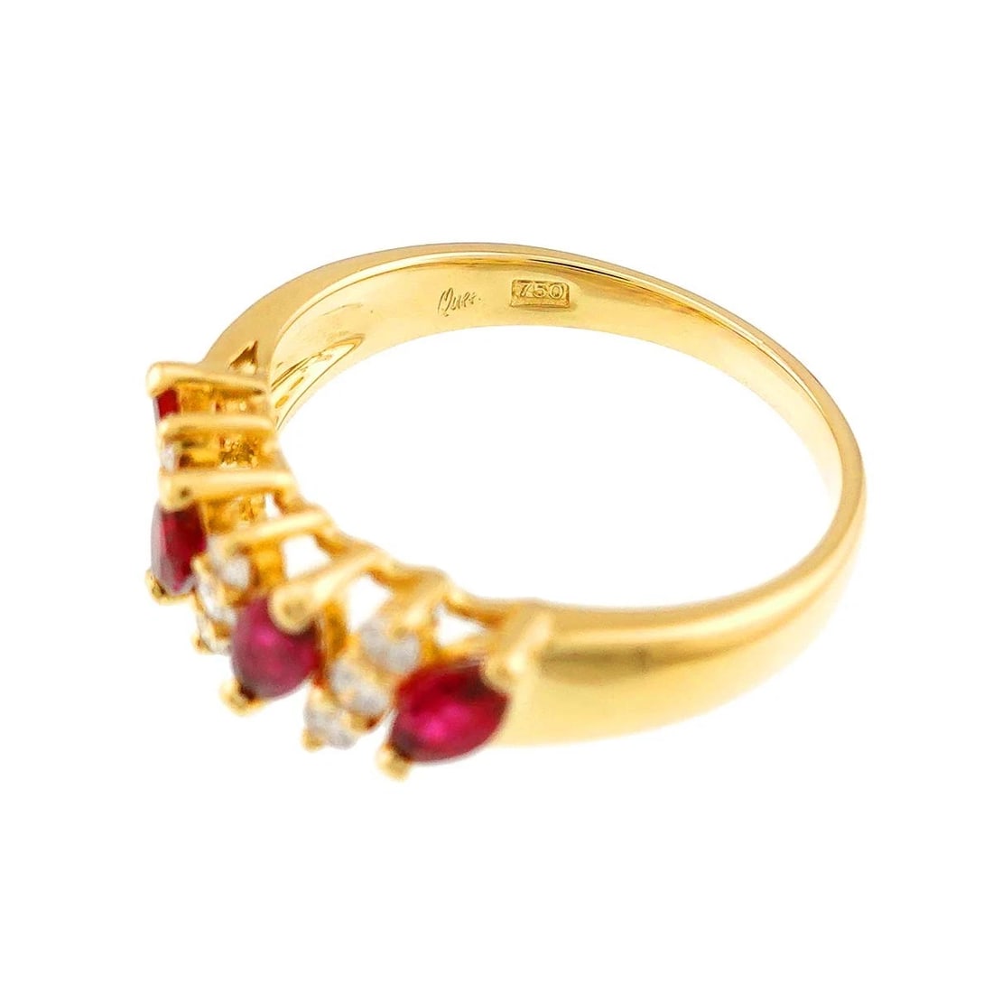 QUEEN RUBY DIAMOND RING YG 750 - 3