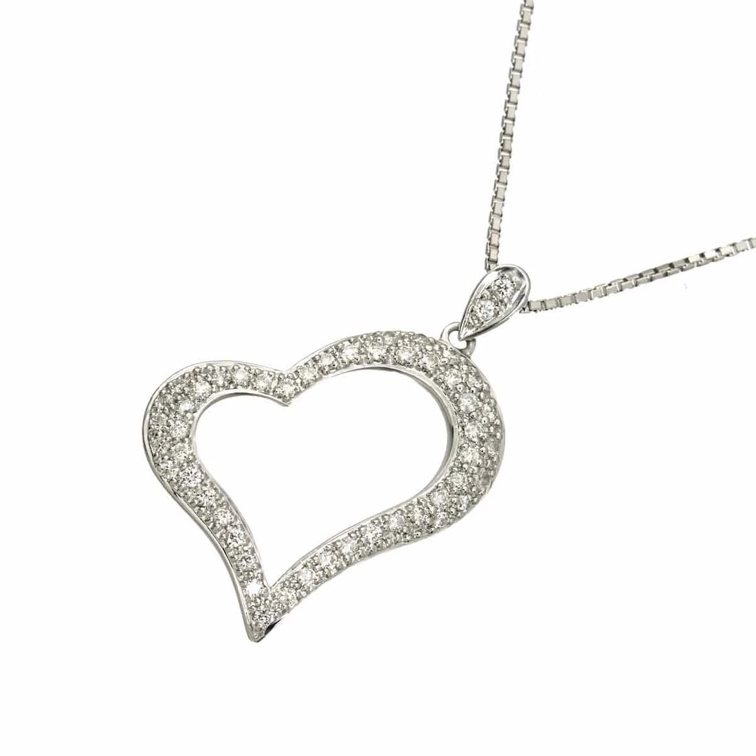 SAMISTAR-D HEART MOTIF DIAMOND NECKLACE WG 750: SAMISTAR-D Heart Motif Diamond Necklace WG 750 Brand: SAMISTAR-D Type/Style: Necklace Material: 750 White Gold, Main Stone Natural Color: White Gold Size: internal circumference of the chain:19.7inch(