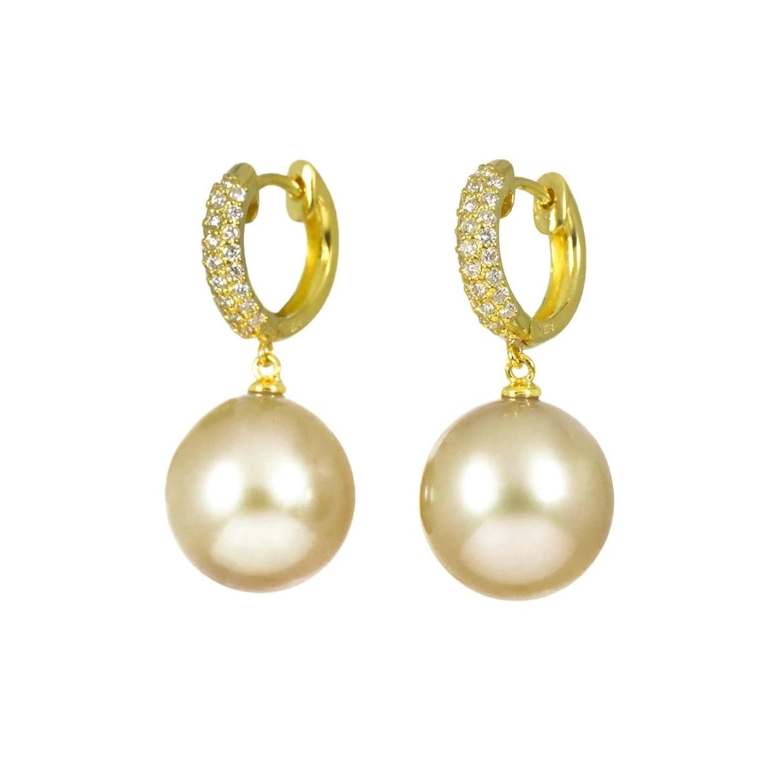 SOUTH SEA PEARL DIAMOND EARRINGS PIERCED: South Sea pearl Diamond Earrings Pierced Brand: Unbranded Type/Style: Earrings Material: 750 Yellow Gold, Color: Gold Size: W 11.3x H 25.8mm Accessories: None Accessories Notice: When purc