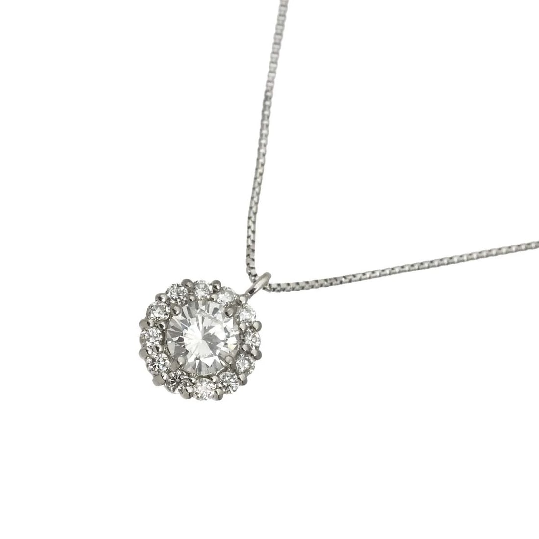DIAMOND NECKLACE PLATINUM: Diamond Necklace Platinum Brand: Unbranded Type/Style: Necklace Material: PT900, Main Stone Natural Color: Platinum Size: internal circumference of the chain:17.5inch(Adjustable) Top Charm(max):W 7.2 