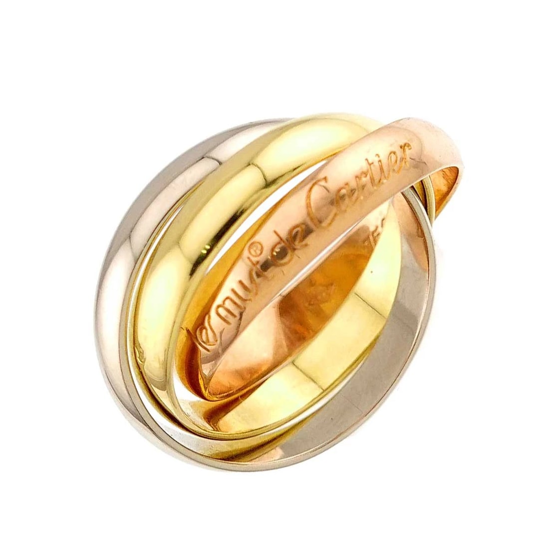CARTIER TRINITY RING YG WG PG 750: Cartier Trinity Ring YG WG PG 750 Brand: Cartier Type/Style: Ring Material: 750 Yellow,White,Pink Gold, Color: Yellow,White,Pink Gold Size: 5.25(US) Accessories: None Accessories Notice: W