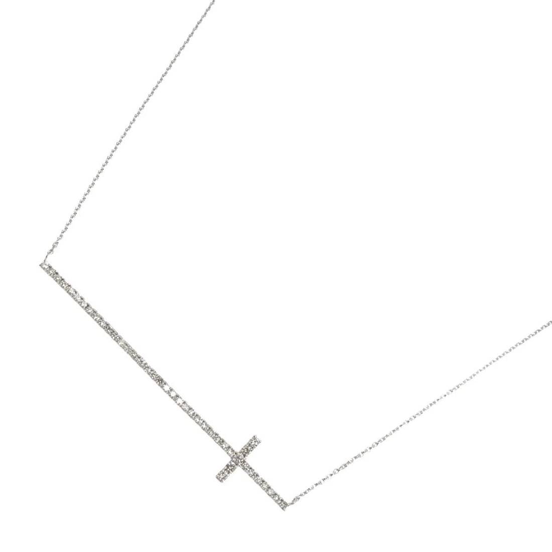 DIAMOND NECKLACE WHITE GOLD 750: Diamond Necklace White Gold 750 Brand: Unbranded Type/Style: Necklace Material: 750 White Gold, Main Stone Natural Color: White Gold Size: internal circumference of the chain:18.1inch(Adjustable) Top 