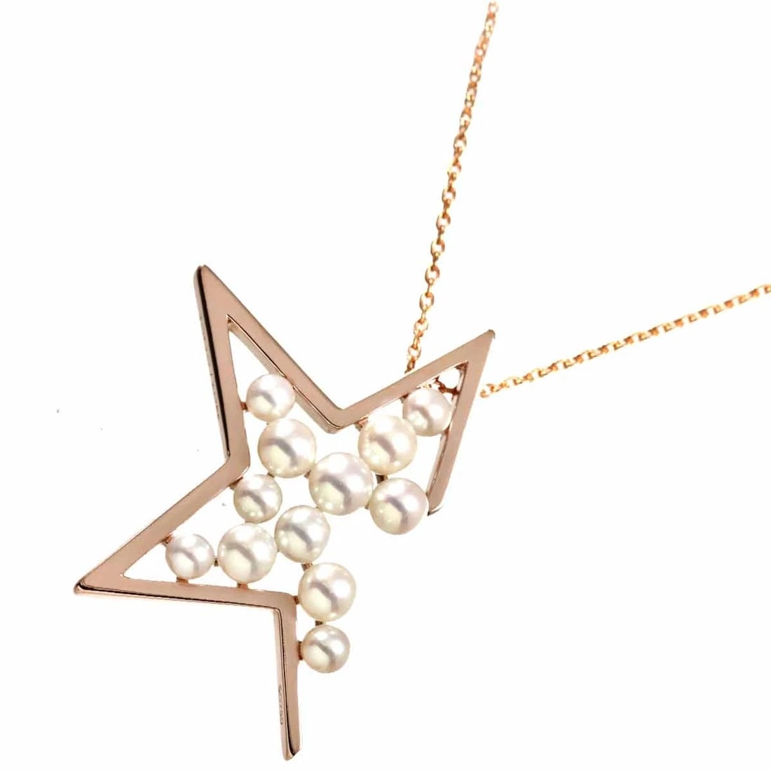 TASAKI FRESHWATER CULTURED PEARL NECKLACE: TASAKI Freshwater cultured pearl Necklace Brand: TASAKI Type/Style: Necklace Material: 750 Pink Gold, Color: Pink Gold Size: internal circumference of the chain: 19.7inch -17.7inch Top Charm:W30.5 x