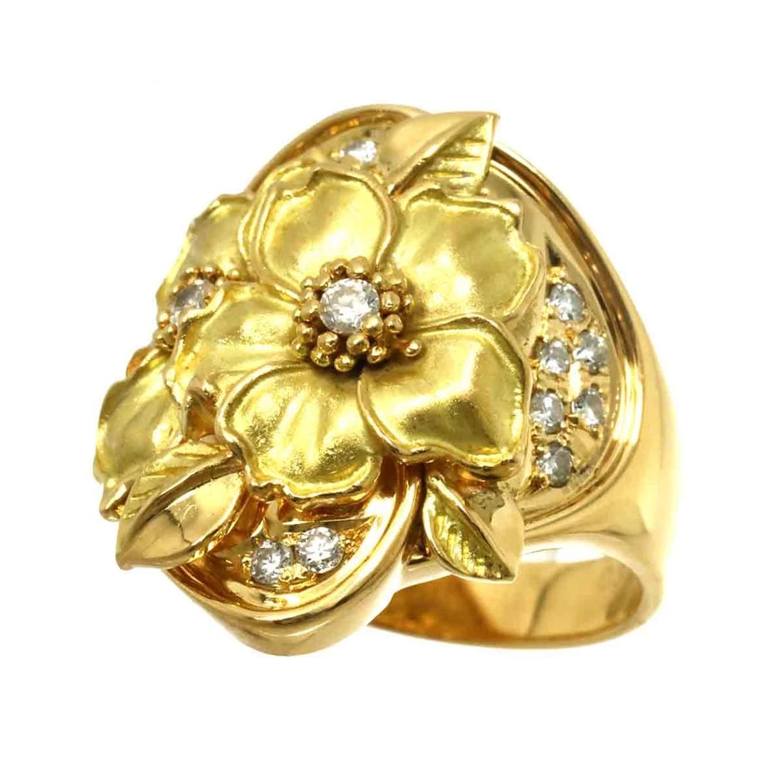 DIAMOND RING YELLOW GOLD 750: Diamond Ring Yellow Gold 750 Brand: Unbranded Type/Style: Ring Material: 750 Yellow Gold, Main Stone Natural Color: Yellow Gold Size: 6(US) Accessories: None Accessories Notice: When purch