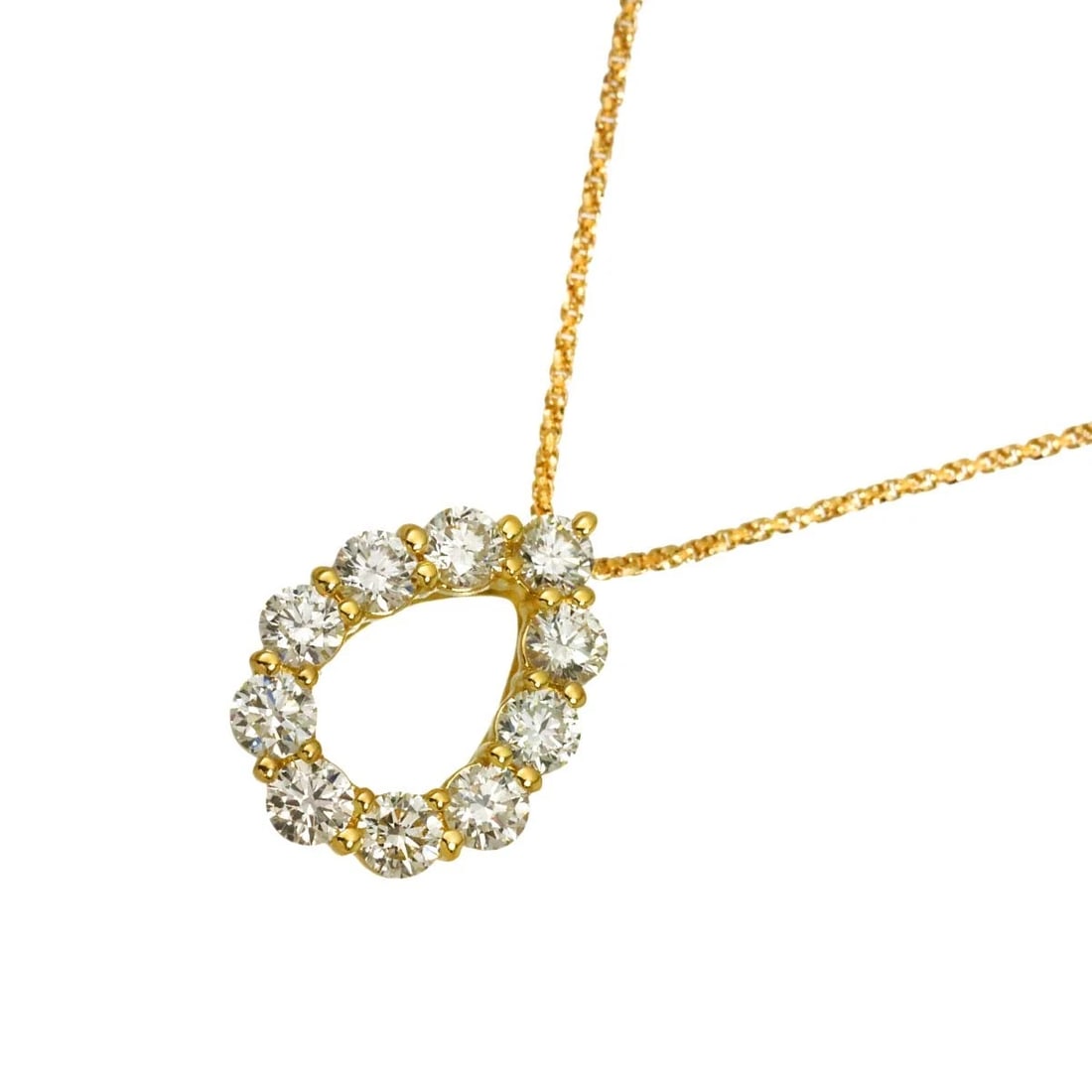 DIAMOND NECKLACE YELLOW GOLD 750: Diamond Necklace Yellow Gold 750 Brand: Unbranded Type/Style: Necklace Material: 750 Yellow Gold, Main Stone Natural Color: Yellow Gold Size: internal circumference of the chain:17.7inch (Adjustable) 