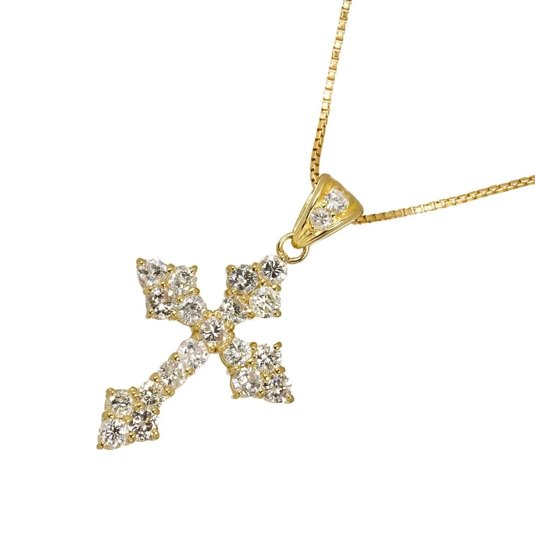 DIAMOND NECKLACE YELLOW GOLD 750: Diamond Necklace Yellow Gold 750 Brand: Unbranded Type/Style: Necklace Material: 750 Yellow Gold, Main Stone Natural Color: Yellow Gold Size: internal circumference of the chain:18.1inch (Adjustable) 