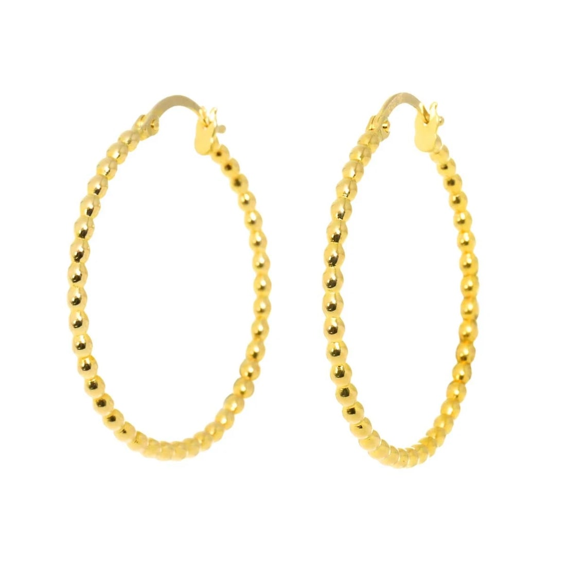 EARRINGS PIERCED YELLOW GOLD 750: Earrings Pierced Yellow Gold 750 Brand: Unbranded Type/Style: Earrings Material: 750 Yellow Gold, Color: Gold Size: W 1.9 X H 31.8mm Accessories: None Accessories Notice: When purchasing p