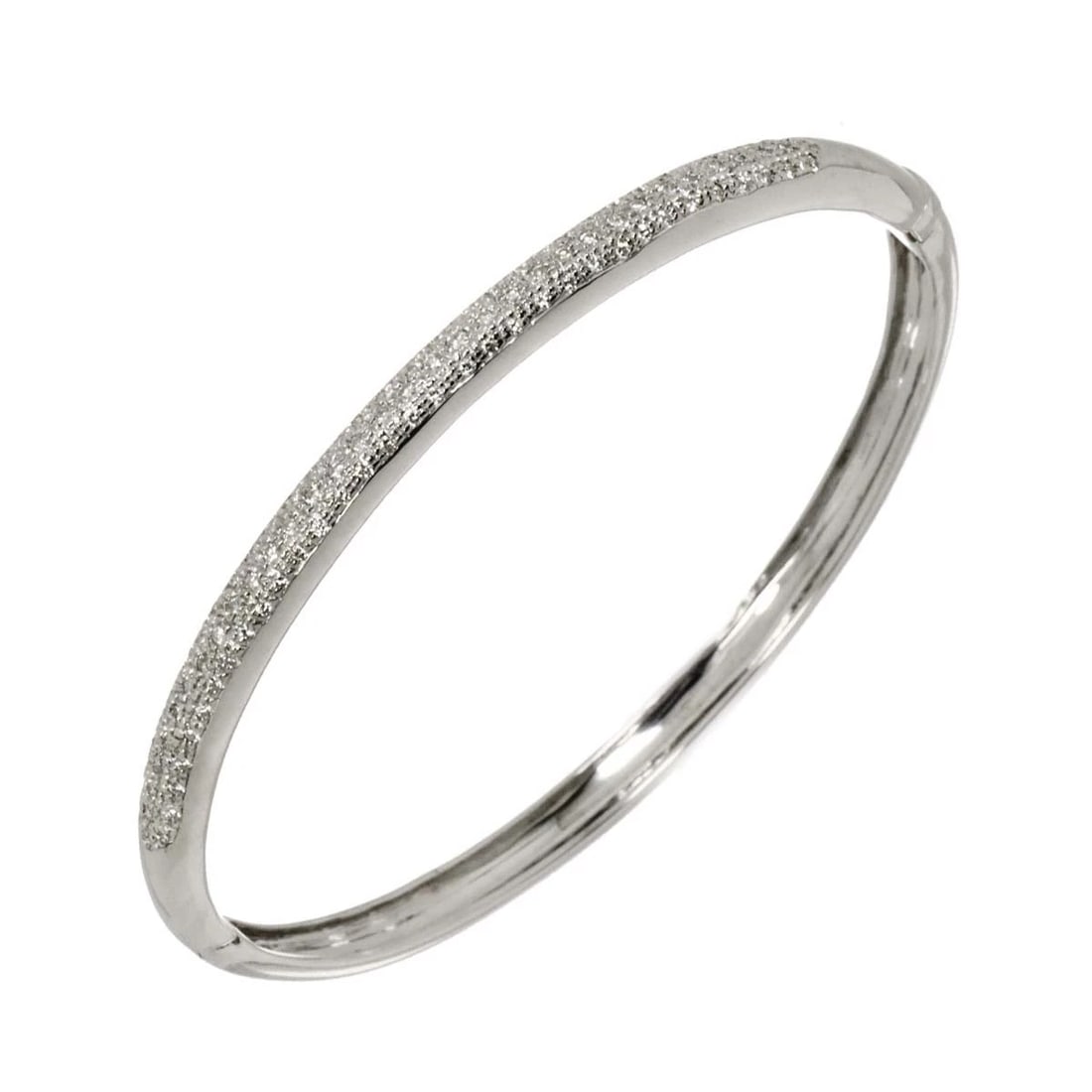 DIAMOND BRACELET WHITE GOLD 750: Diamond Bracelet White Gold 750 Brand: Unbranded Type/Style: Bracelet Material: 750 White Gold, Main Stone Natural Color: White Gold Size: Length:apporox.7.3inchThickness:4.6mm Accessories: None