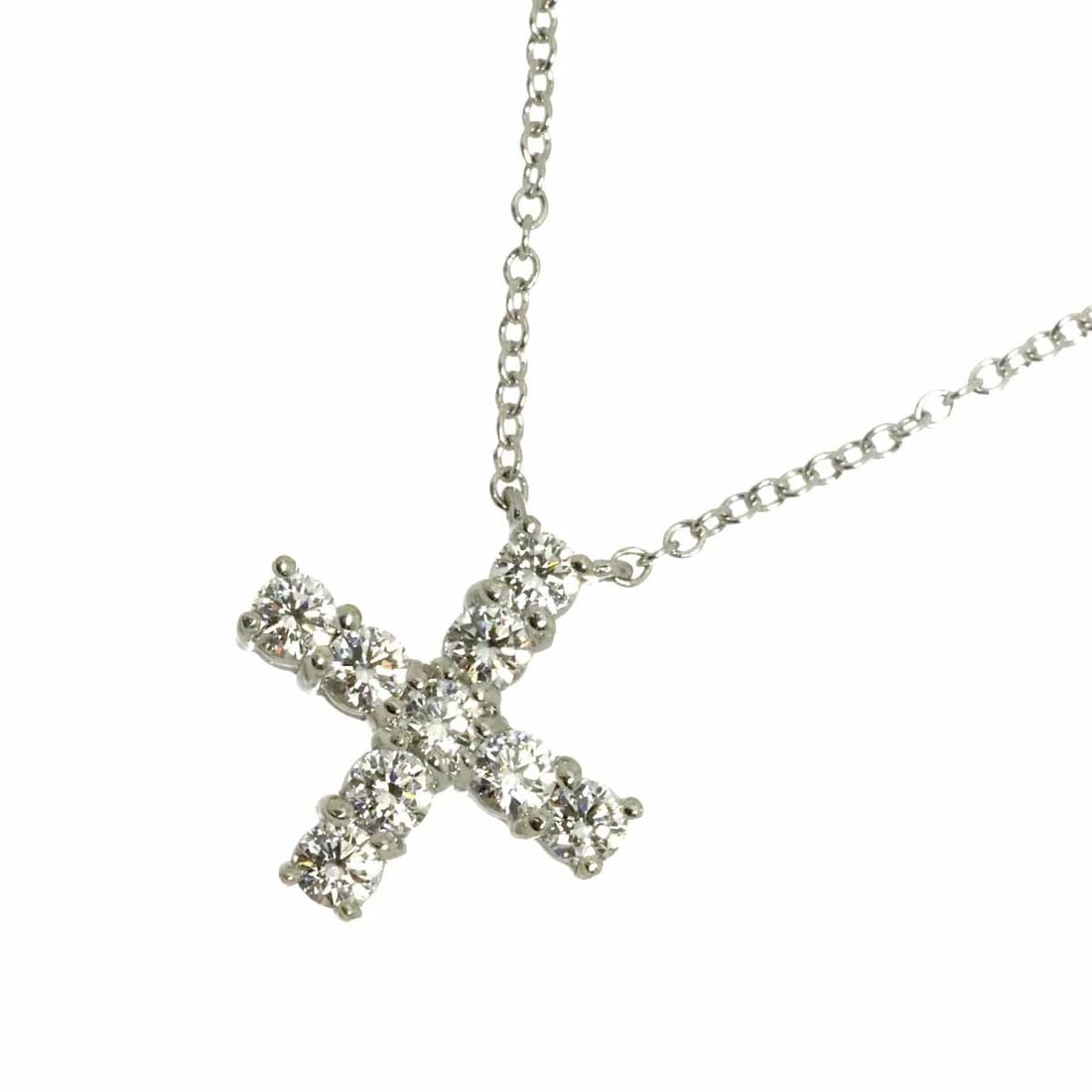 HARRY WINSTON MINI CROSS DIAMOND NECKLACE PT: HARRY WINSTON Mini Cross Diamond Necklace Pt Brand: HARRY WINSTON Type/Style: Necklace Material: PT950, Main Stone Natural Color: Platinum Size: internal circumference of the chain: 16.1inch Top