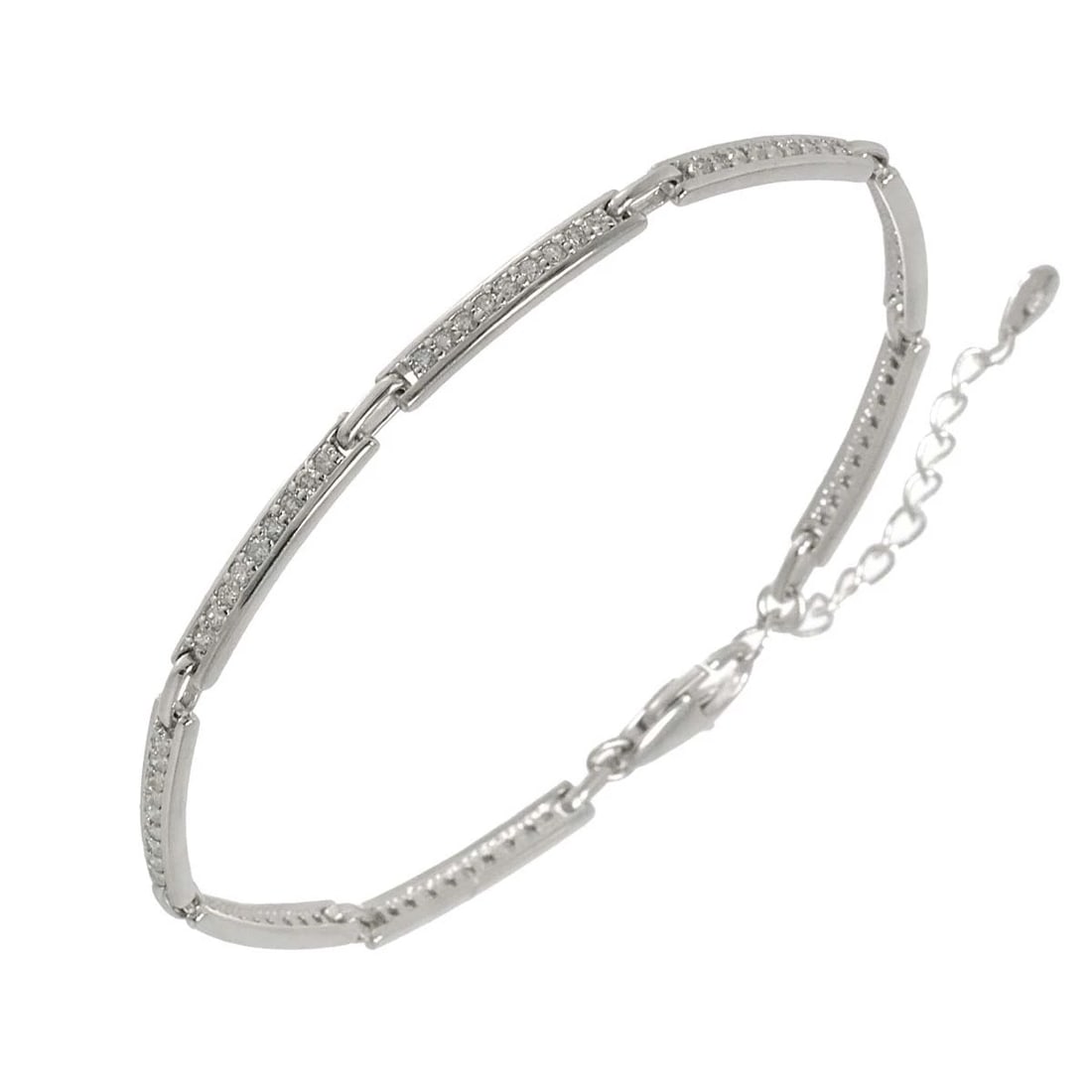 DIAMOND BRACELET WHITE GOLD 750: Diamond Bracelet White Gold 750 Brand: Unbranded Type/Style: Bracelet Material: 750 White Gold, Main Stone Natural Color: White Gold Size: Length:apporox.8.5inch-7.1inchThickness:3mm Accessories: