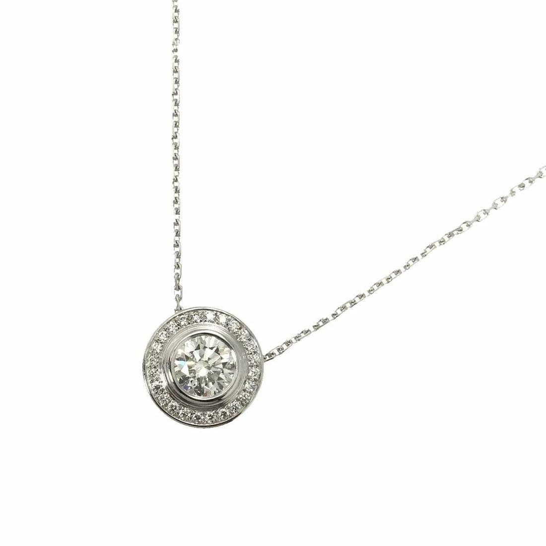 DIAMOND NECKLACE WHITE GOLD 750: Diamond Necklace White Gold 750 Brand: Unbranded Type/Style: Necklace Material: 750 White Gold, Main Stone Natural Color: White Gold Size: internal circumference of the chain:16.1inch-15inch Top Charm