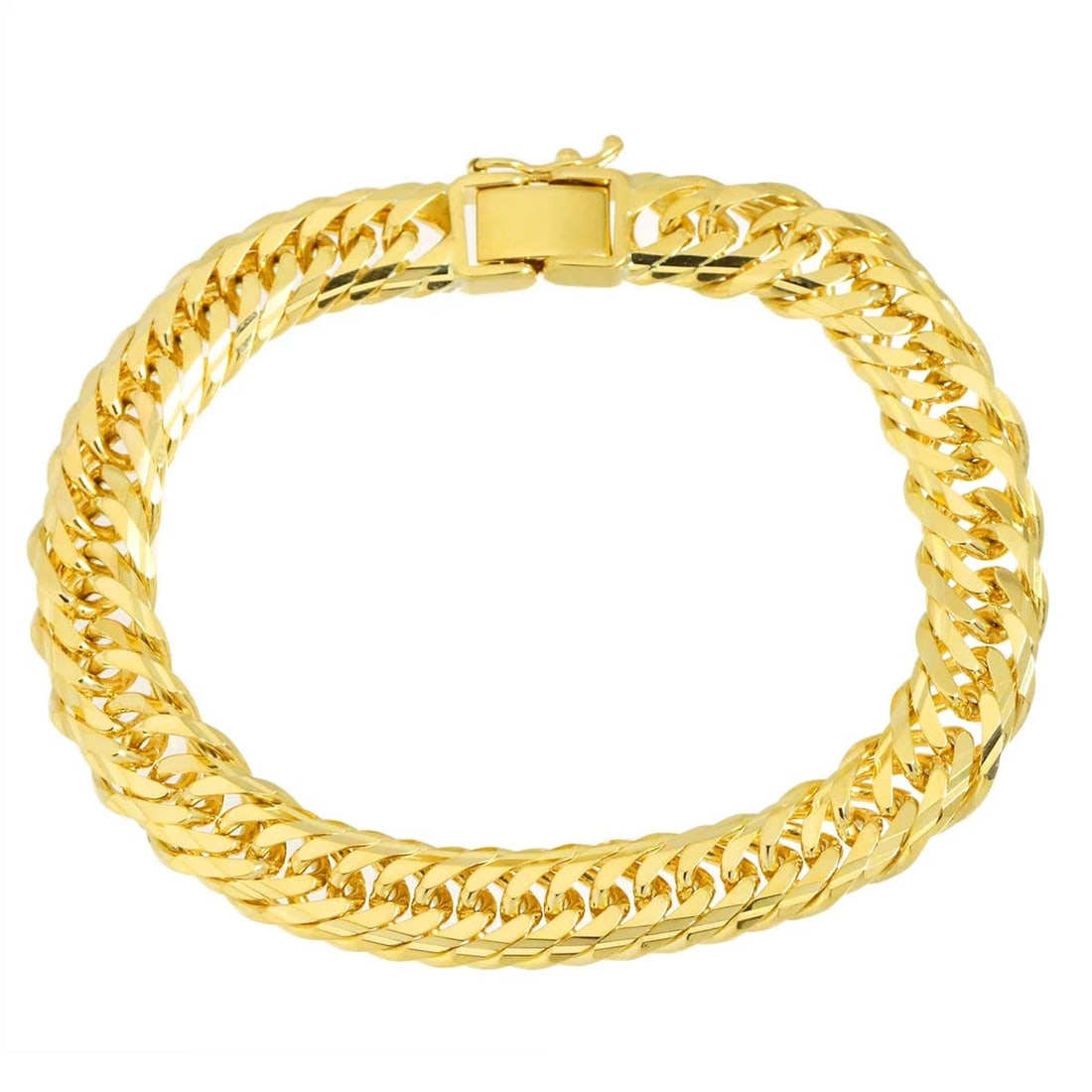 KIHEI CHAIN BRACELET YG 750: Kihei chain Bracelet YG 750 Brand: Unbranded Type/Style: Bracelet Material: 750 Yellow Gold, Color: Gold Size: Inner circumference:6.7inch Width:(max.) 8.2mm Accessories: None Accessories