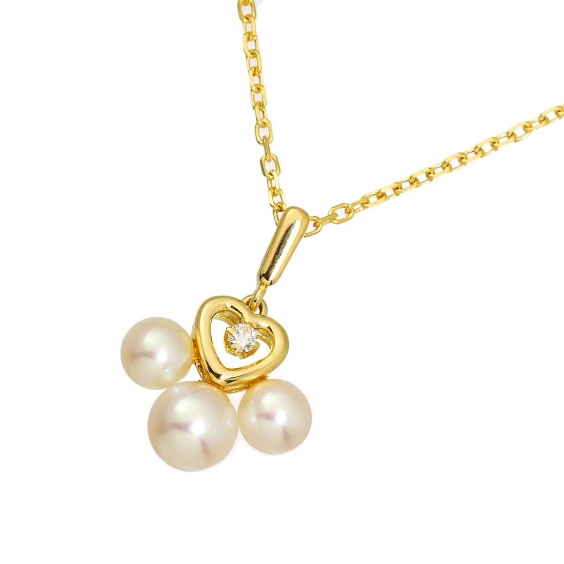 MIKIMOTO AKOYA PEARL DIAMOND NECKLACE: MIKIMOTO Akoya Pearl Diamond Necklace Brand: MIKIMOTO Type/Style: Necklace Material: 750 Yellow Gold, Color: Yellow Gold Size: internal circumference of the chain: 15.7inch Top Charm(max):W 12 X H17.4