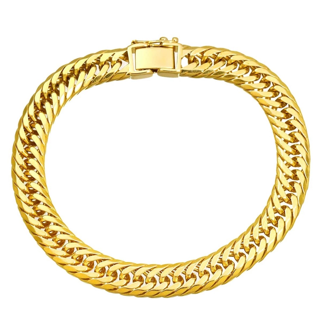 KIHEI CHAIN BRACELET YG 750: Kihei chain Bracelet YG 750 Brand: Unbranded Type/Style: Bracelet Material: 750 Yellow Gold, Color: Gold Size: Inner circumference:7.1inch Width:(max.) 7.6mm Accessories: None Accessories
