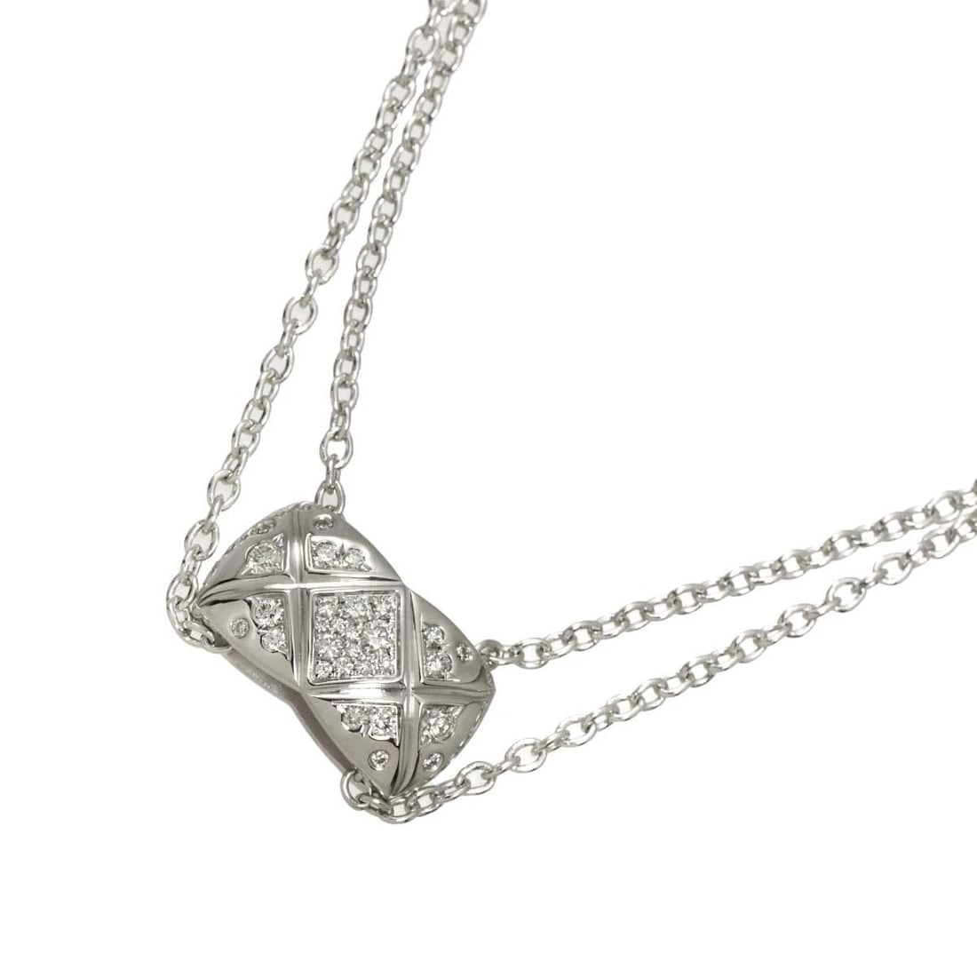 CHANEL COCO CRUSH DIAMOND NECKLACE WHITE GOLD 750: CHANEL Coco Crush Diamond Necklace White Gold 750 Brand: CHANEL Type/Style: Necklace Material: 750 White Gold, Main Stone Natural Color: White Gold Size: internal circumference of the chain: 16.5inch 