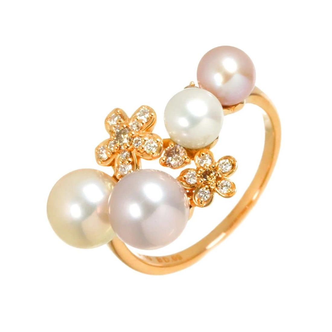 PONTE VECCHIO FRESHWATER CULTURED PEARL DIAMOND RING: Ponte Vecchio Freshwater cultured pearl Diamond Ring Brand: Ponte Vecchio Type/Style: Ring Material: 750 Pink Gold, Main Stone Sapphire Color: Pink Gold Size: 6.5-6.75(US) Accessories: None