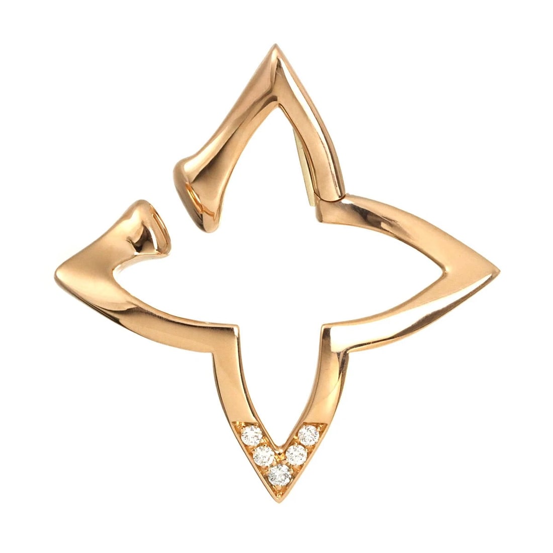 LOUIS VUITTON BLOSSOM DIAMOND EAR CUFF PG 750: LOUIS VUITTON Blossom Diamond Ear cuff PG 750 Brand: LOUIS VUITTON Type/Style: Ear cuff Material: 750 Pink Gold, Main Stone Natural Color: Pink Gold Size: W 32.3 X H 31.3mm Accessories: None <