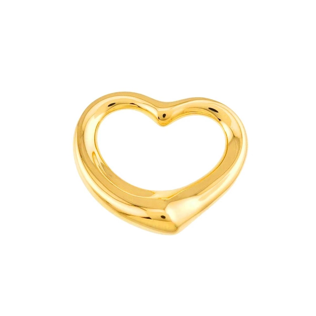 TIFFANY CO. OPEN HEART PENDANT TOP: TIFFANY Co. Open Heart Pendant Top Brand: TIFFANY Co. Type/Style: Pendant Material: 750 Yellow Gold, Color: Yellow Gold Size: W27 X H23.6mm Thickness:6mm Accessories: None Accessories Noti
