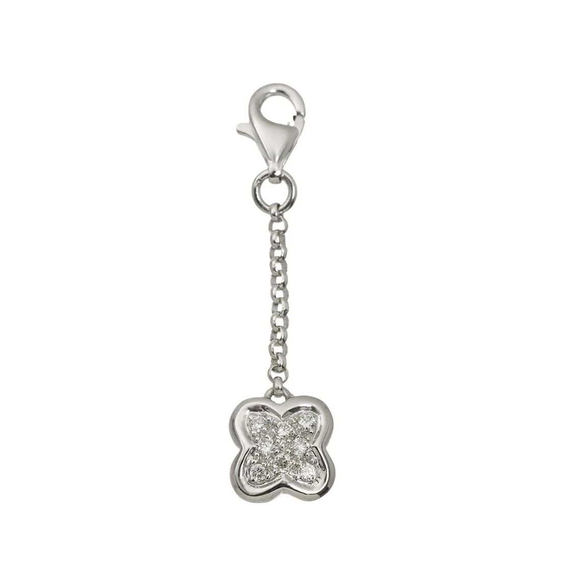 MAUBOUSSIN DIAMOND CHARM PENDANT TOP WHITE GOLD 750: Mauboussin Diamond Charm Pendant Top White Gold 750 Brand: Mauboussin Type/Style: Pendant Material: 750 White Gold, Main Stone Natural Color: White Gold Size: W8 x H34mm(full length) Thickness:2.3mm b