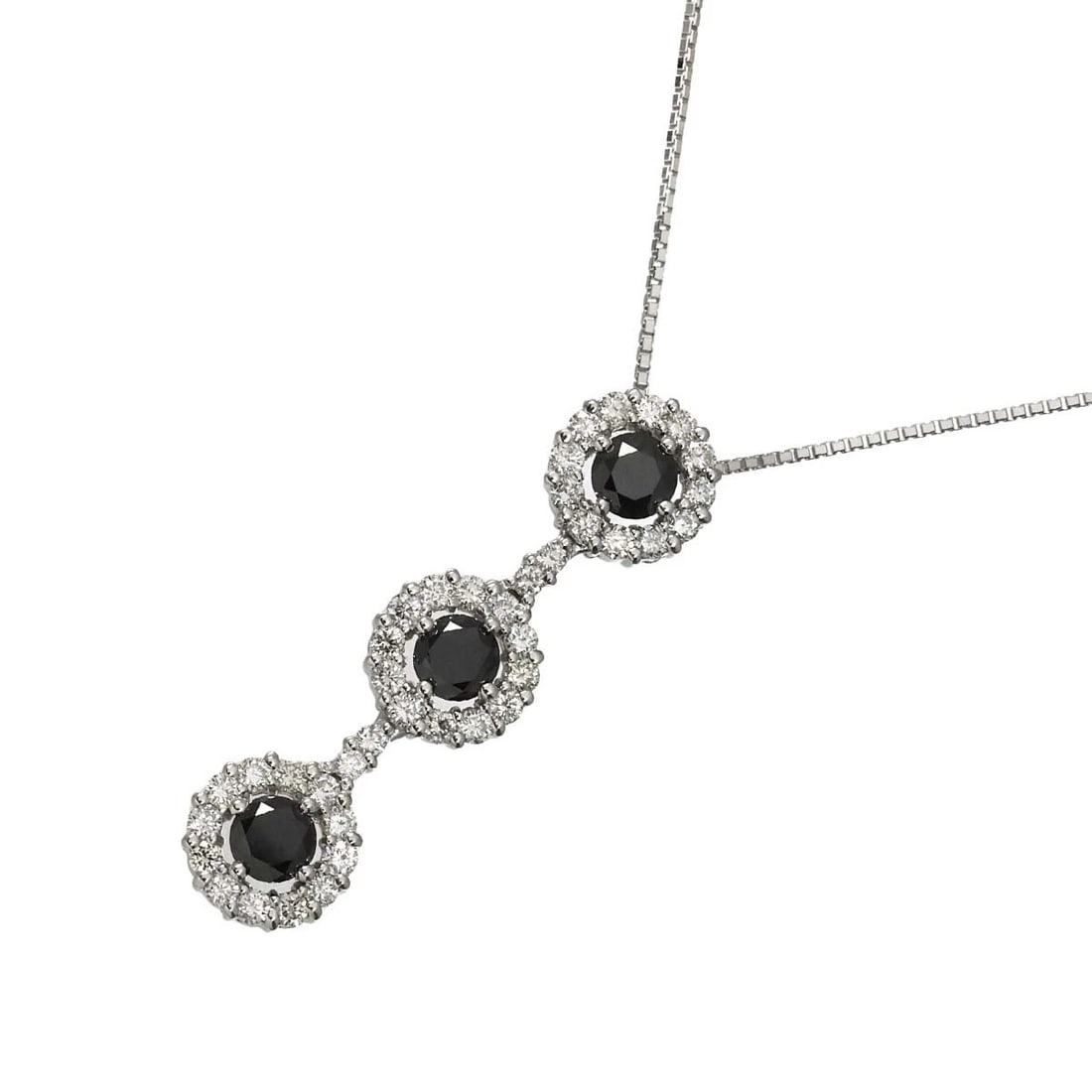 BLACK DIAMOND NECKLACE WHITE GOLD 750: Black Diamond Necklace White Gold 750 Brand: Unbranded Type/Style: Necklace Material: 750 White Gold, Main Stone Natural Color: White Gold Size: internal circumference of the chain:17.7inch(Adjustable
