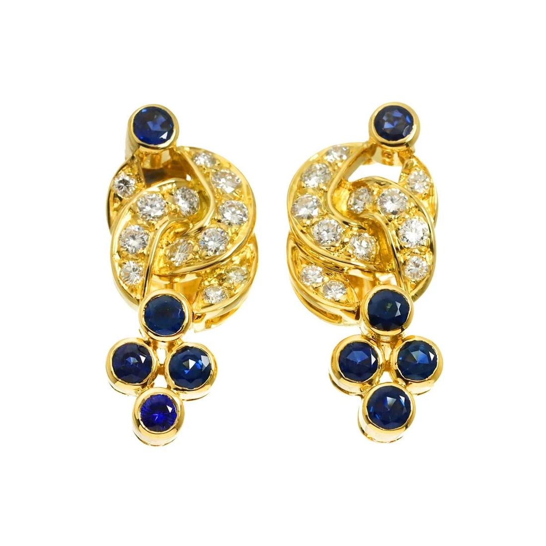 CHAUMET SAPPHIRE DIAMOND EARRINGS (1 of 4)