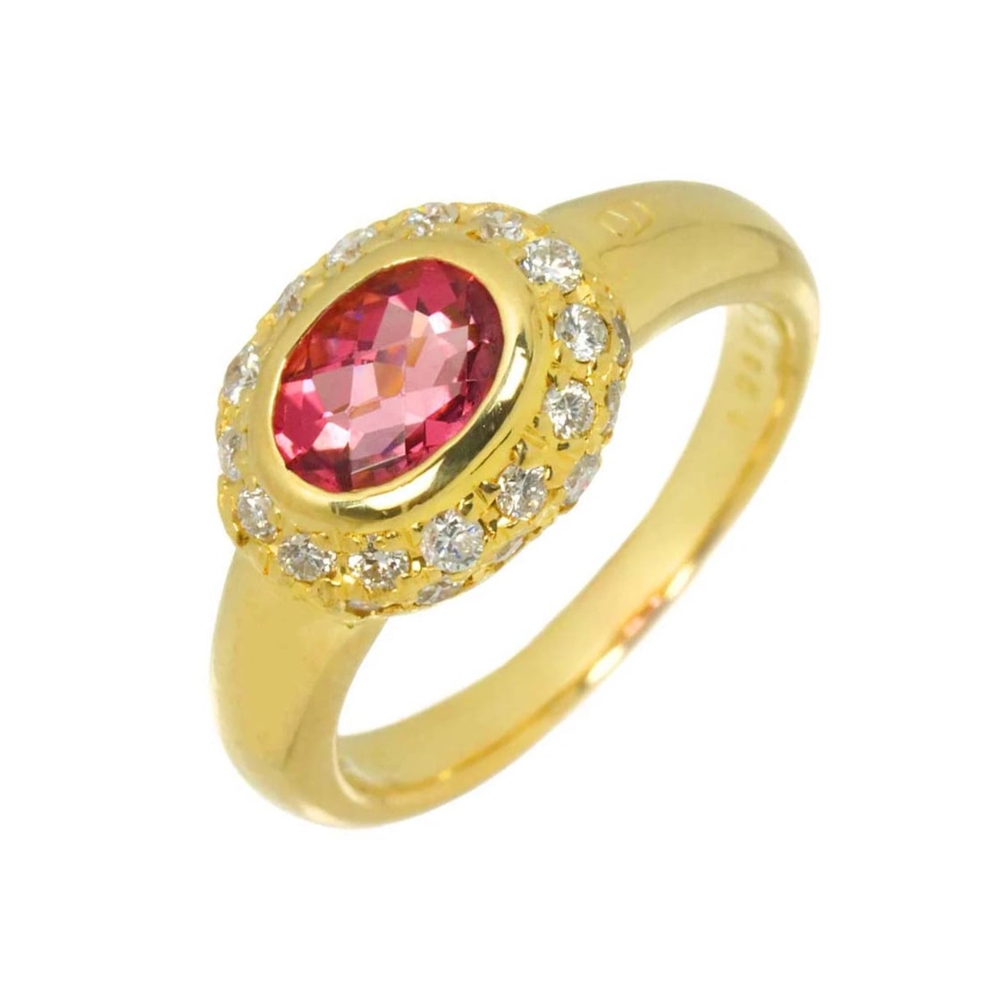 VALENTINO TOURMALINE DIAMOND RING YG 750: VALENTINO Tourmaline Diamond Ring YG 750 Brand: VALENTINO Type/Style: Ring Material: 750 Yellow Gold, Main Stone Natural Color: Yellow Gold Size: 6.75(US) Accessories: None Accessories Not