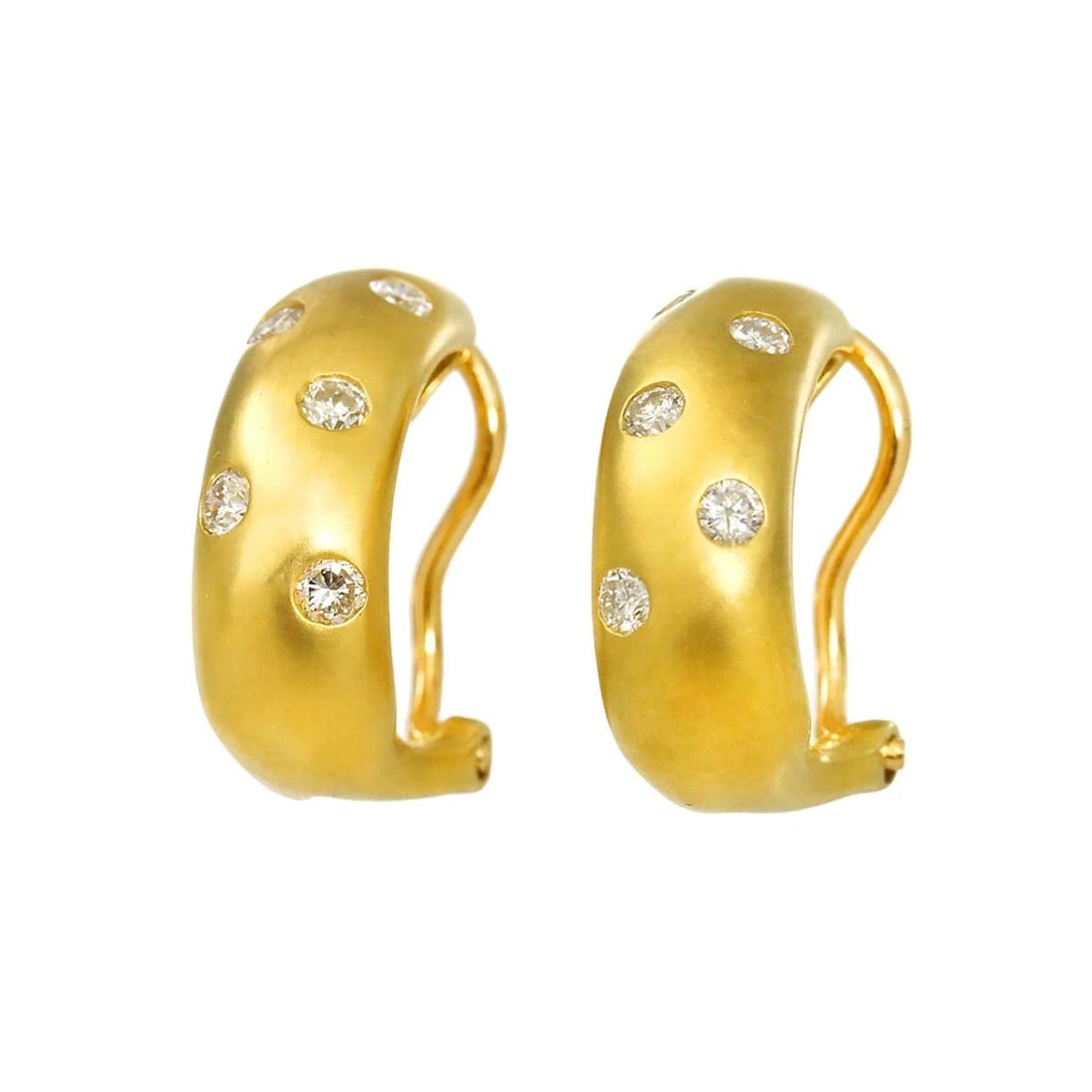 DIAMOND EARRINGS PIERCED CLIP ON: Diamond Earrings Pierced Clip on Brand: Unbranded Type/Style: Earrings Pierced Material: 750 Yellow Gold, Main Stone Natural Color: Yellow Gold Size: W 5.5 X H 14.9mm Accessories: None Acc