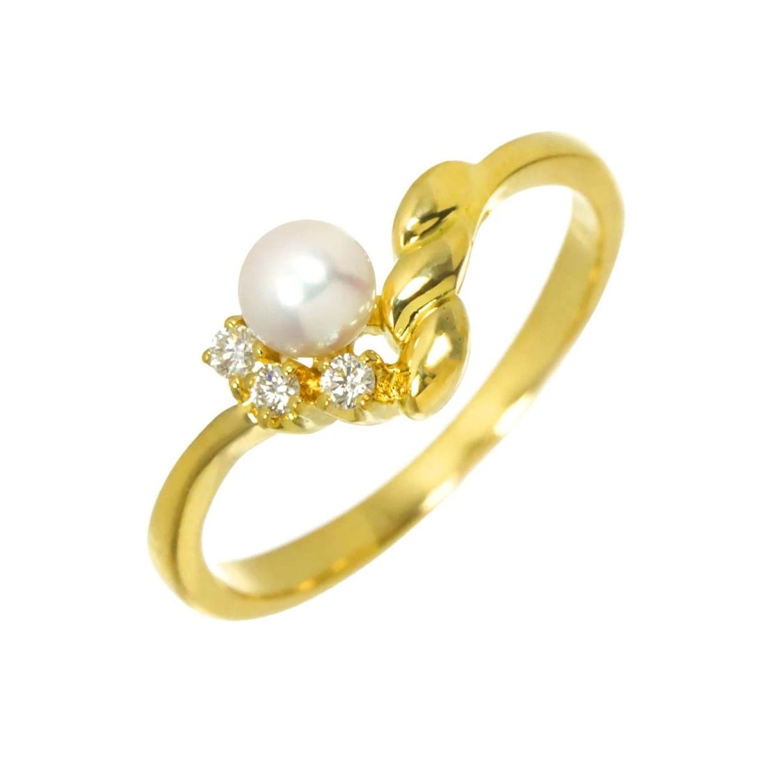 MIKIMOTO AKOYA PEARL DIAMOND RING: MIKIMOTO Akoya Pearl diamond Ring Brand: MIKIMOTO Type/Style: Ring Material: 750 Yellow Gold, Color: Yellow Gold Size: 4.75-5(US) Accessories: None Accessories Notice: When purchasing pre-