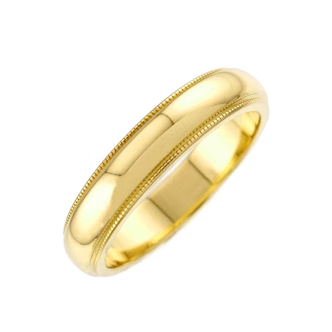 TIFFANY CO. MILGRAIN BAND RING YG 750: TIFFANY Co. Milgrain Band Ring YG 750 Brand: TIFFANY Co. Type/Style: Ring Material: 750 Yellow Gold, Color: Gold Size: 5.25(US) Accessories: None Accessories Notice: When purchasing pre-ow
