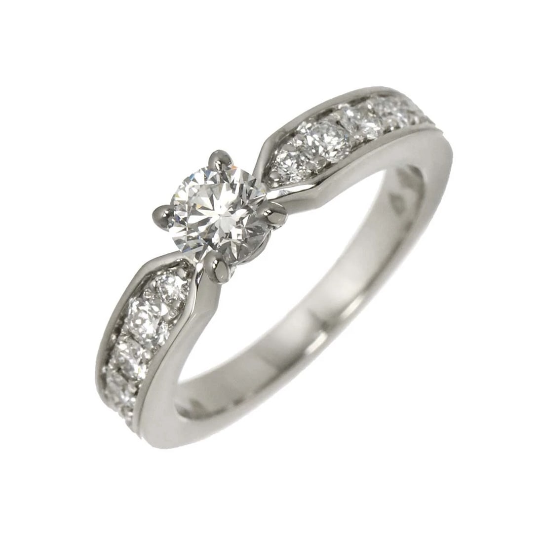 CHAUMET DIAMOND RING PT: CHAUMET Diamond Ring Pt Brand: CHAUMET Type/Style: Ring Material: Pt950, Main Stone Natural Color: Platinum Size: 4(US) Accessories: None Accessories Notice: When purchasing pre-owned good