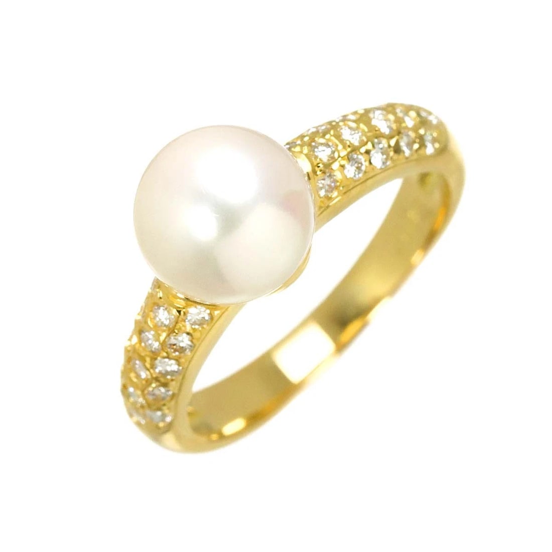 MIKIMOTO AKOYA PEARL RING YG 750: MIKIMOTO Akoya Pearl Ring YG 750 Brand: MIKIMOTO Type/Style: Ring Material: 750 Yellow Gold, Color: Yellow Gold Size: 4.75-5(US) Accessories: None Accessories Notice: When purchasing pre-o