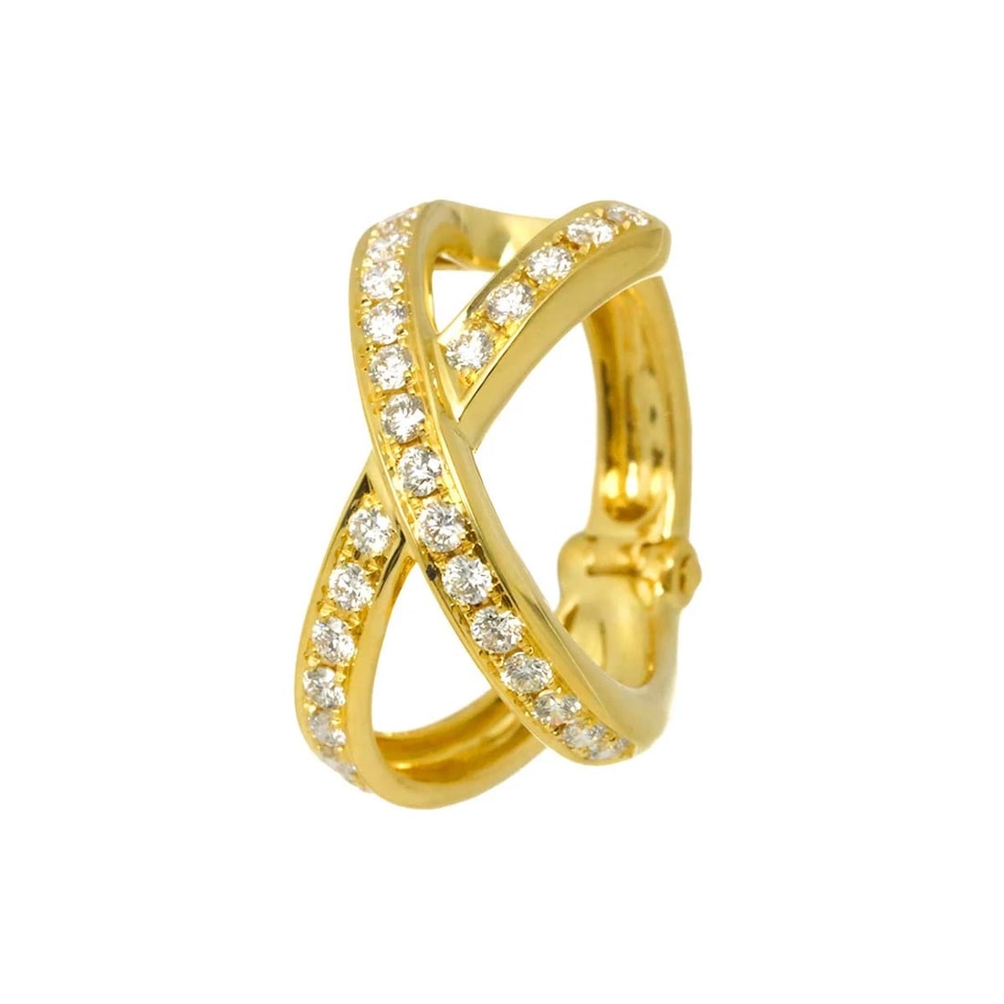 JEUNET DIAMOND EAR CUFF YG 750: Jeunet Diamond Ear cuff YG 750 Brand: Jeunet Type/Style: Earrings Material: 750 Yellow Gold, Main Stone Natural Color: Yellow Gold Size: W11.2 x H20.5mm Accessories: None Accessories Notic