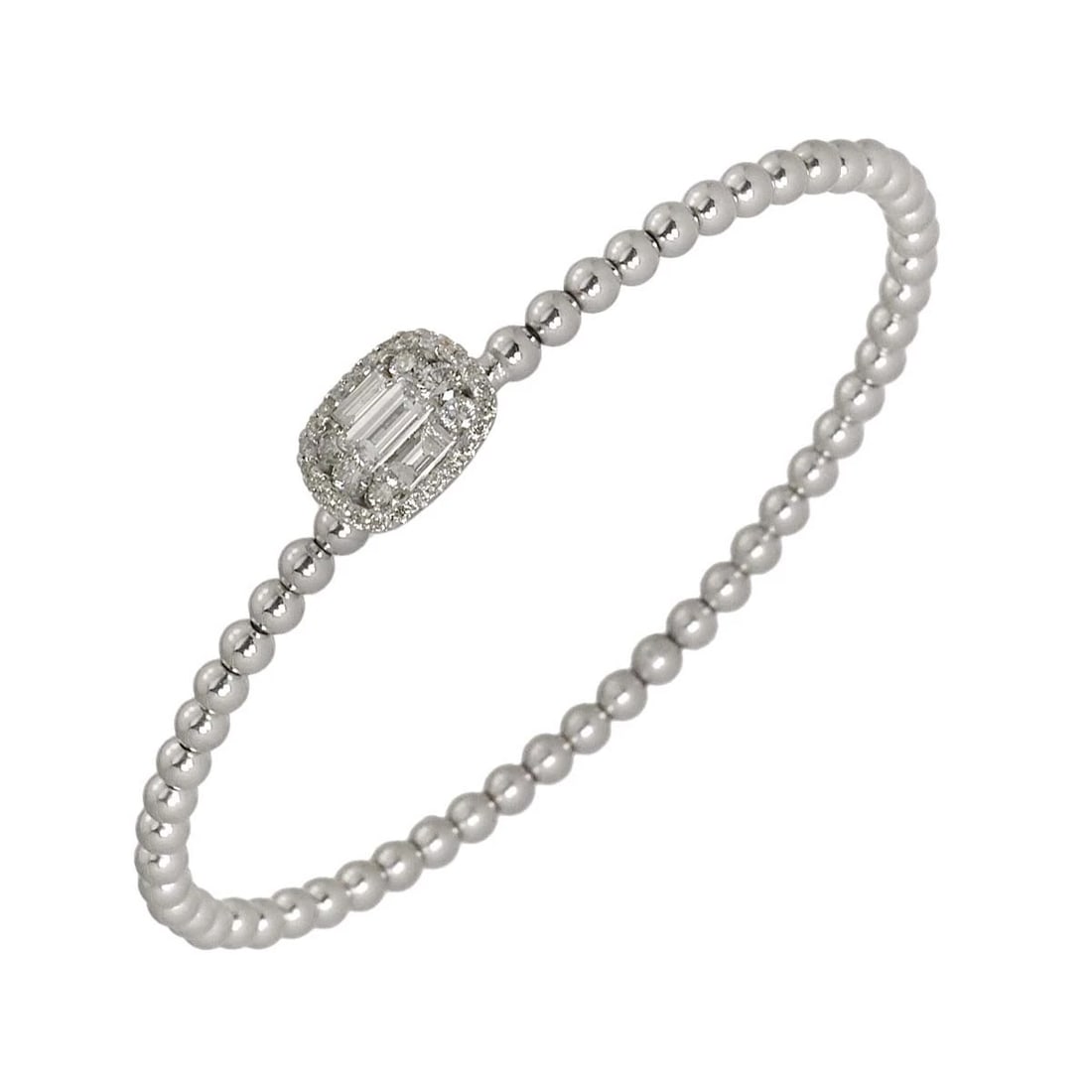 DIAMOND BRACELET WHITE GOLD 750: Diamond Bracelet White Gold 750 Brand: Unbranded Type/Style: Bracelet Material: 750 White Gold, Main Stone Natural Color: White Gold Size: Length:apporox.5.9inchThickness:8.9mm Accessories: None