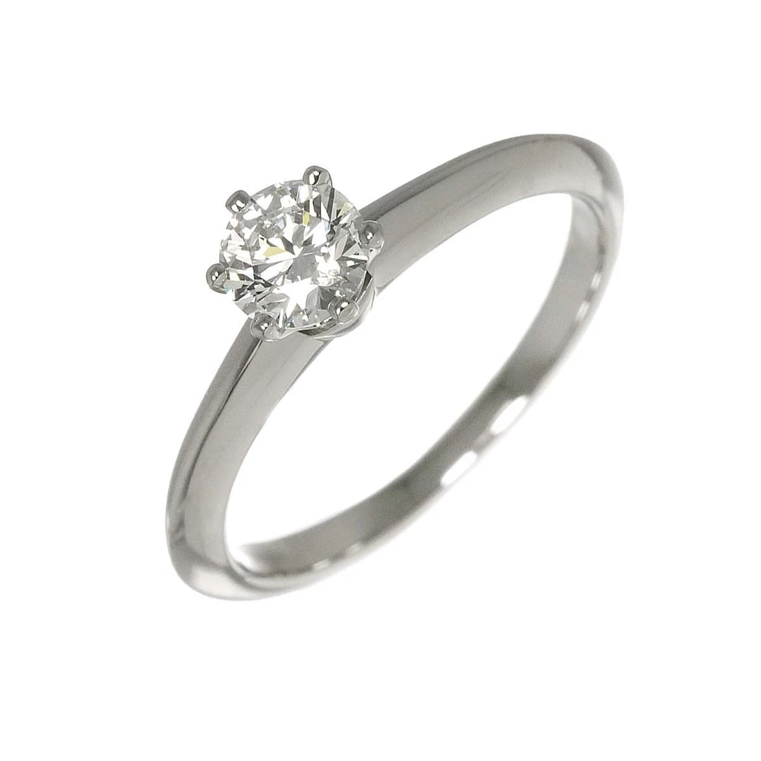 TIFFANY CO. DIAMOND RING: TIFFANY Co. Diamond Ring Brand: TIFFANY Co. Type/Style: Ring Material: Pt950, Main Stone Natural Color: Platinum Size: 4.5(US) Accessories: None Accessories Notice: When purchasing pre-own