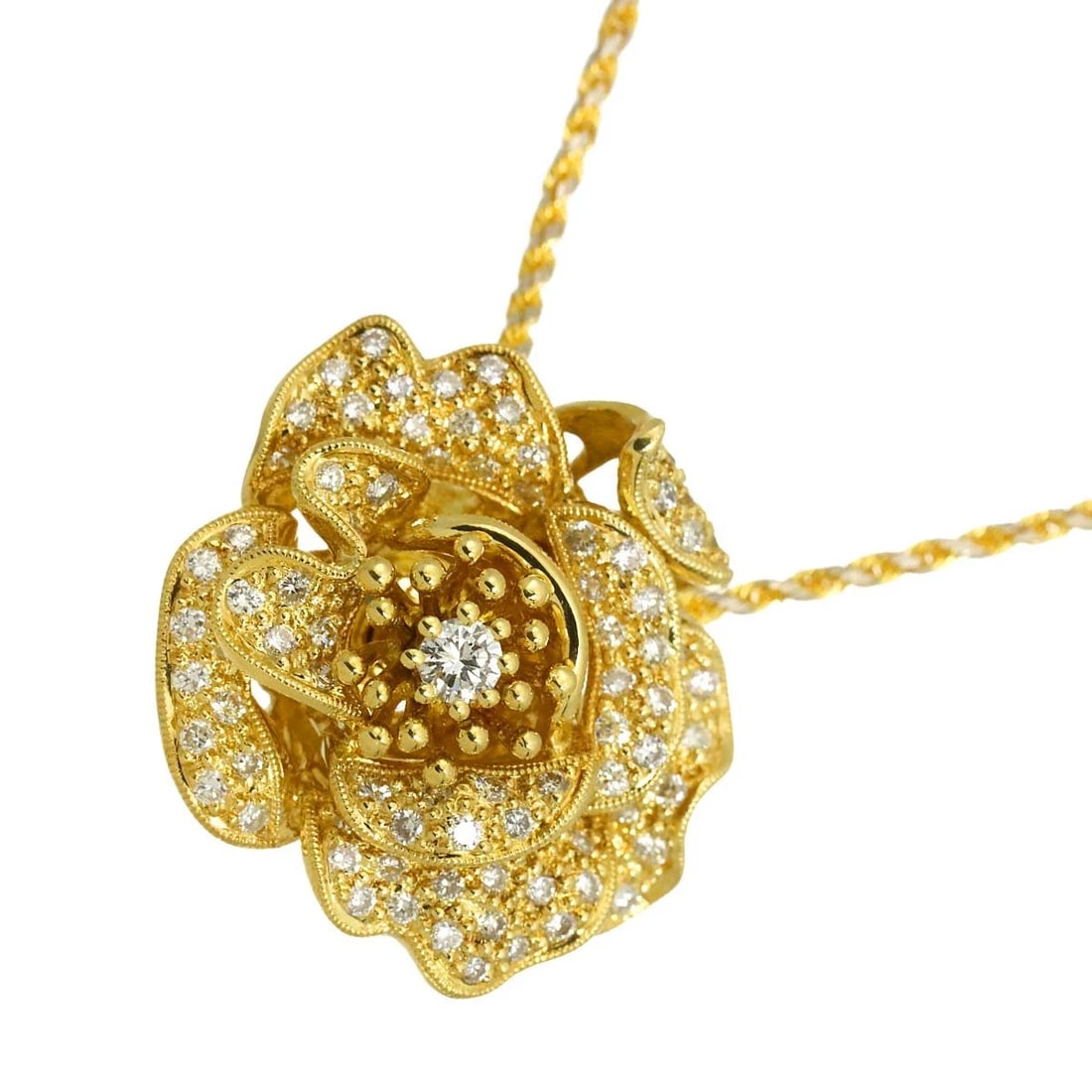 DIAMOND NECKLACE YELLOW GOLD 750: Diamond Necklace Yellow Gold 750 Brand: Unbranded Type/Style: Necklace Material: 750 Yellow Gold, Color: Yellow Gold Size: internal circumference of the chain:17.7inch(Adjustable) Top Charm(max):W 25