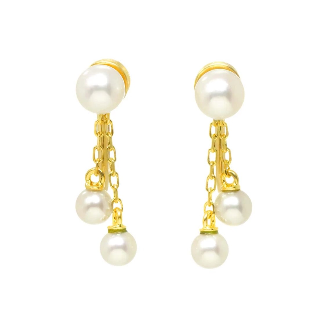 MIKIMOTO BABY PEARL EARRINGS YELLOW GOLD 750: MIKIMOTO Baby Pearl Earrings Yellow Gold 750 Brand: MIKIMOTO Type/Style: Earrings Material: 750 Yellow Gold, Color: Yellow Gold Size: W6.4 x H20.7mm Accessories: None Accessories Notice: W