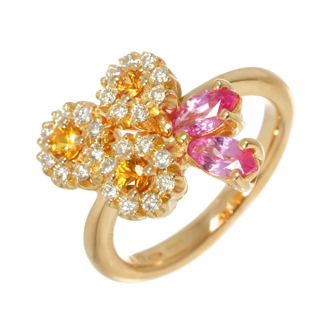 PONTE VECCHIO SAPPHIRE DIAMOND RING PG 750: Ponte Vecchio Sapphire Diamond Ring PG 750 Brand: Ponte Vecchio Type/Style: Ring Material: 750 Pink Gold, Main Stone Sapphire Color: Pink Gold Size: 5.75-6(US) Accessories: None Accessorie