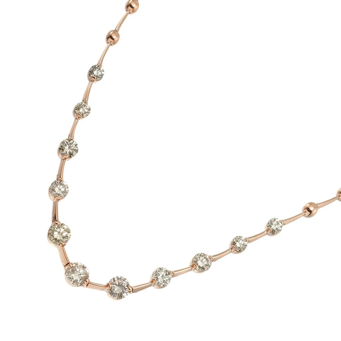 DIAMOND NECKLACE PINK GOLD 750 (1 of 5)