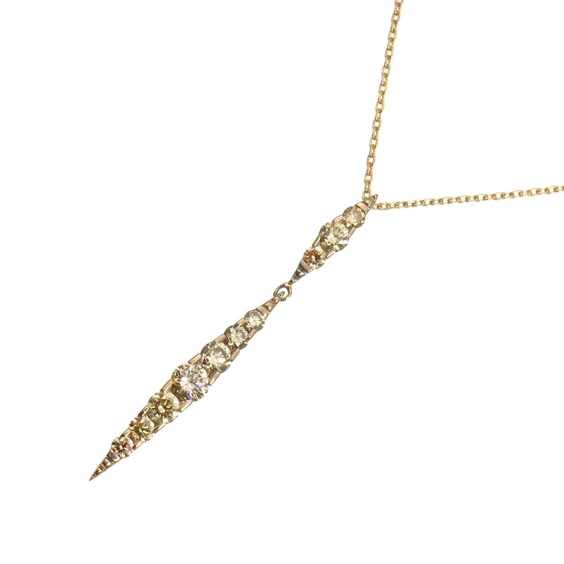 KASHIKEY BROWN DIAMOND NECKLACEBROWN GOLD 750: KASHIKEY Brown Diamond NecklaceBrown Gold 750 Brand: KASHIKEY Type/Style: Necklace Material: 750 Brown Gold, Main Stone Natural Color: Brown Gold Size: internal circumference of the chain: 18.1inch(Ad