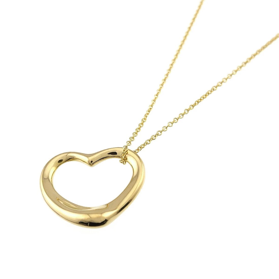 TIFFANY CO. OPEN HEART NECKLACE YELLOW GOLD 750: TIFFANY Co. Open Heart Necklace Yellow Gold 750 Brand: TIFFANY Co. Type/Style: Necklace Material: 750 Yellow Gold, Color: Yellow Gold Size: internal circumference of the chain:15.7inch Top